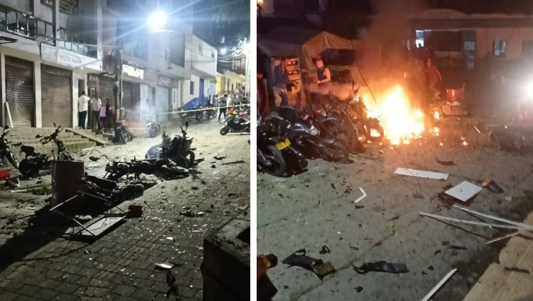 Imagen de Atentado con explosivos frente a estación de Policía en Briceño deja un herido